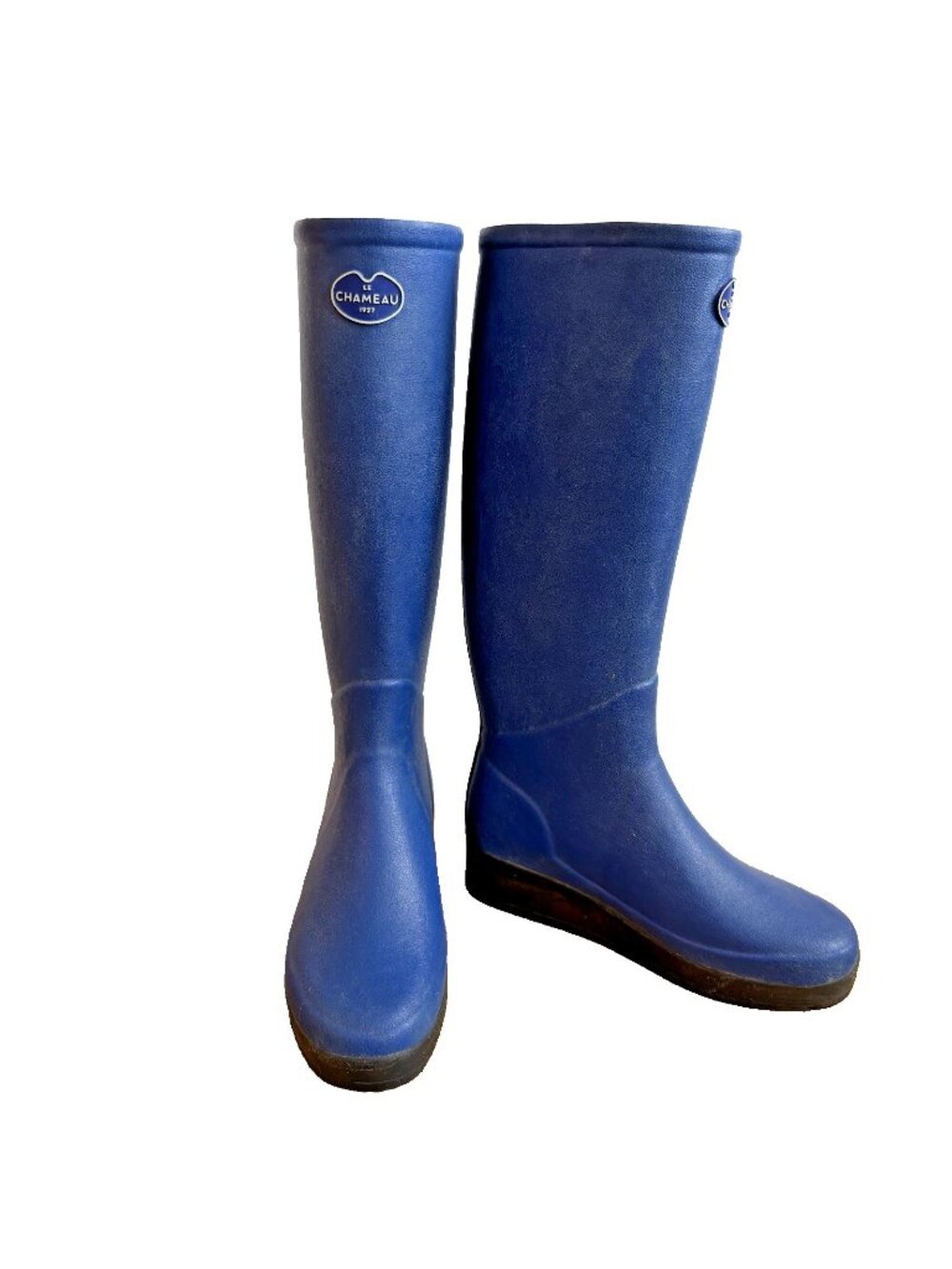 Le Chameau Paris Women's Blue Jersey Lined Rain Boots EU 36 / US 5.5 -6